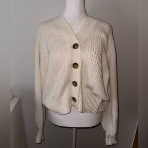 Cream Button Up Soft Sweater